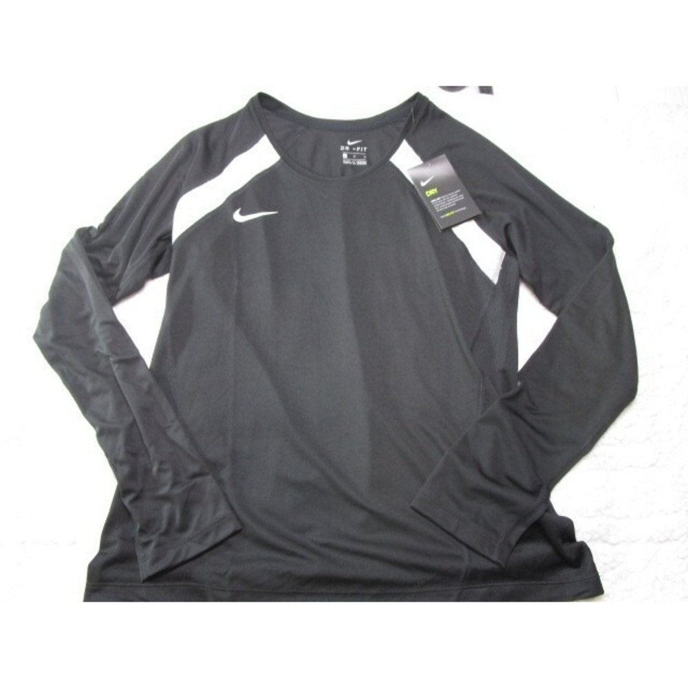 Nike Dri Fit Women's Medium Long Sleeve Soccer Futbol Jersey Black 923292-012